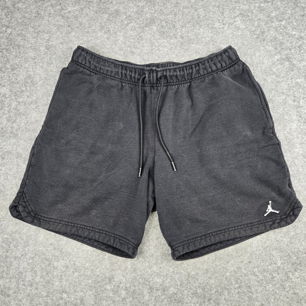 Nike Air Jordan Sweat Shorts Men's Large Black Essential Fleece Cotton Jumpman